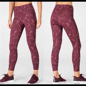 Fabletics High-waisted Powerhold Black Cherry 7/8 Leggings (size medium)